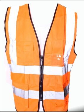 High-Visibility Safety Vest in Orange with Reflective Stripes pack of 2 custom